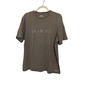 Grammici 100% Cotton Men's Size Large Light Brown Crew Neck Spell Out T-Shirt